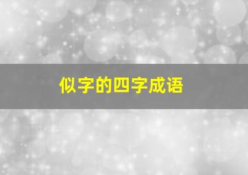 似字的四字成语