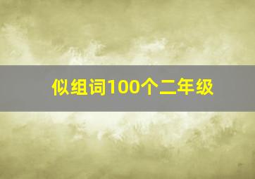 似组词100个二年级