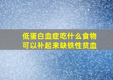 低蛋白血症吃什么食物可以补起来缺铁性贫血