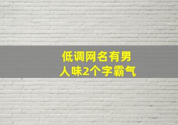 低调网名有男人味2个字霸气