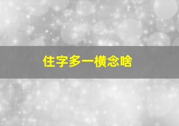 住字多一横念啥