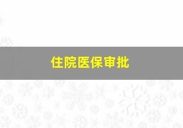 住院医保审批