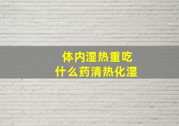 体内湿热重吃什么药清热化湿