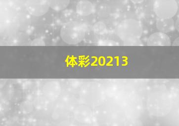 体彩20213