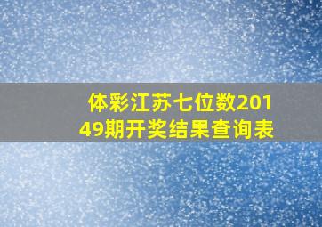 体彩江苏七位数20149期开奖结果查询表