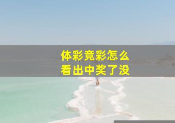 体彩竞彩怎么看出中奖了没