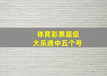 体育彩票超级大乐透中五个号