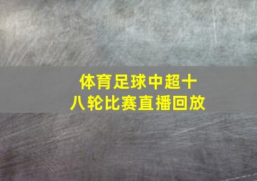 体育足球中超十八轮比赛直播回放