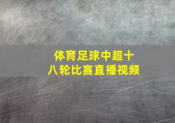 体育足球中超十八轮比赛直播视频