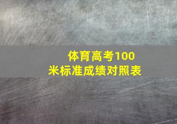 体育高考100米标准成绩对照表