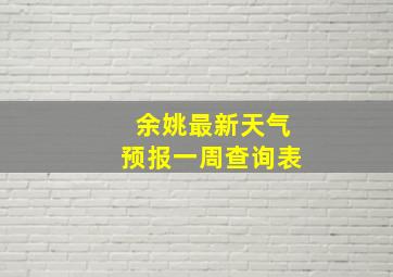 余姚最新天气预报一周查询表