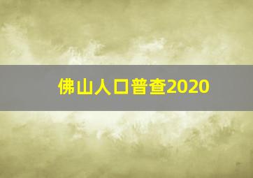 佛山人口普查2020