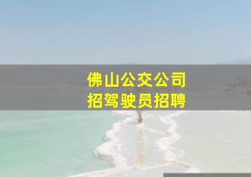 佛山公交公司招驾驶员招聘