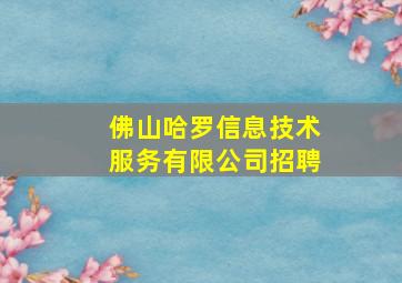 佛山哈罗信息技术服务有限公司招聘