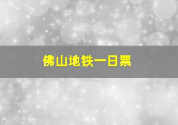 佛山地铁一日票