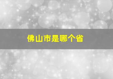 佛山市是哪个省