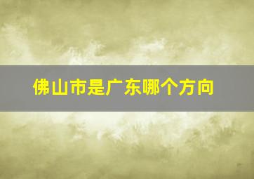 佛山市是广东哪个方向