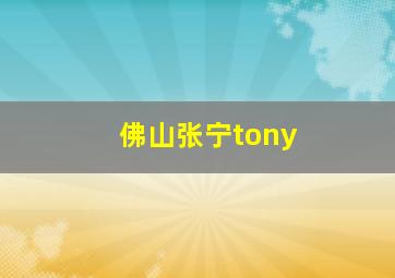 佛山张宁tony