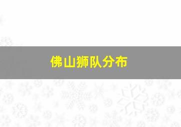 佛山狮队分布