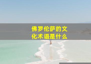 佛罗伦萨的文化术语是什么