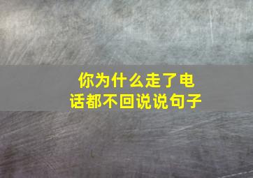 你为什么走了电话都不回说说句子