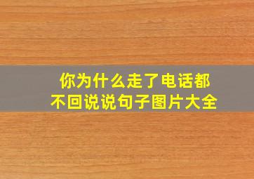 你为什么走了电话都不回说说句子图片大全