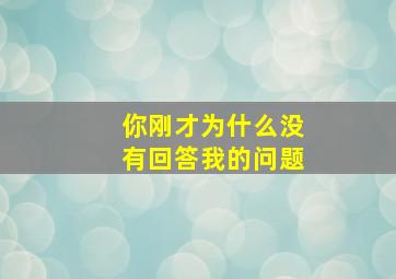 你刚才为什么没有回答我的问题