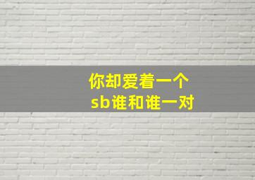 你却爱着一个sb谁和谁一对