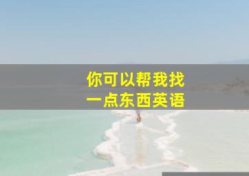 你可以帮我找一点东西英语