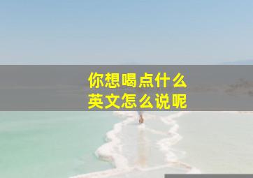 你想喝点什么英文怎么说呢