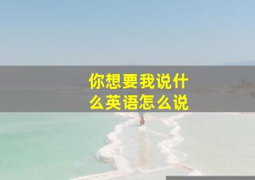 你想要我说什么英语怎么说