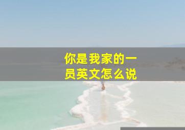 你是我家的一员英文怎么说