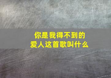 你是我得不到的爱人这首歌叫什么