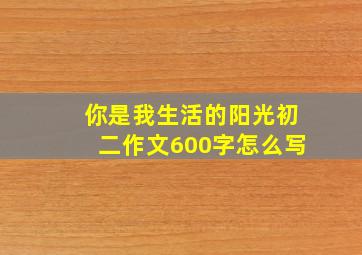 你是我生活的阳光初二作文600字怎么写