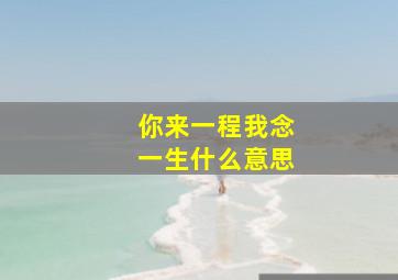 你来一程我念一生什么意思