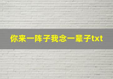 你来一阵子我念一辈子txt