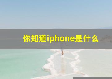 你知道iphone是什么