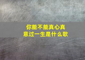 你能不能真心真意过一生是什么歌