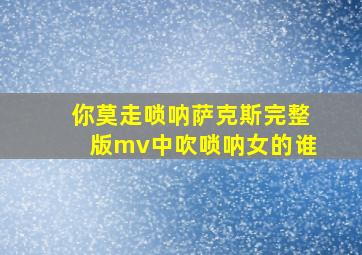 你莫走唢呐萨克斯完整版mv中吹唢呐女的谁