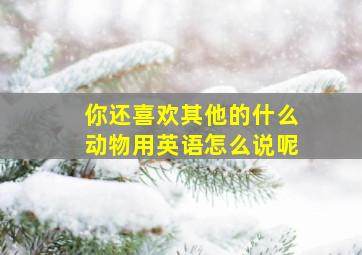 你还喜欢其他的什么动物用英语怎么说呢