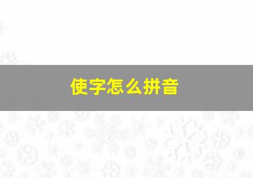 使字怎么拼音