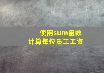 使用sum函数计算每位员工工资