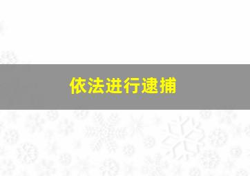 依法进行逮捕