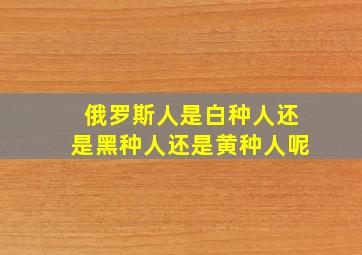 俄罗斯人是白种人还是黑种人还是黄种人呢