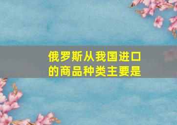 俄罗斯从我国进口的商品种类主要是