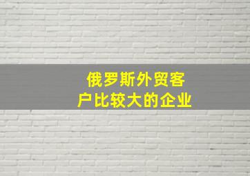 俄罗斯外贸客户比较大的企业