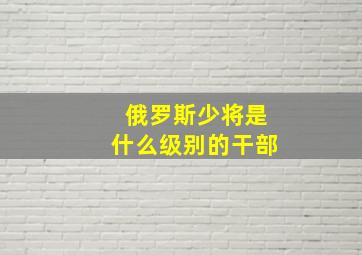 俄罗斯少将是什么级别的干部