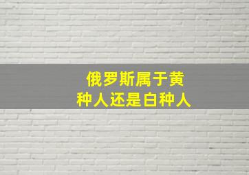 俄罗斯属于黄种人还是白种人