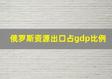 俄罗斯资源出口占gdp比例