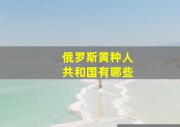 俄罗斯黄种人共和国有哪些